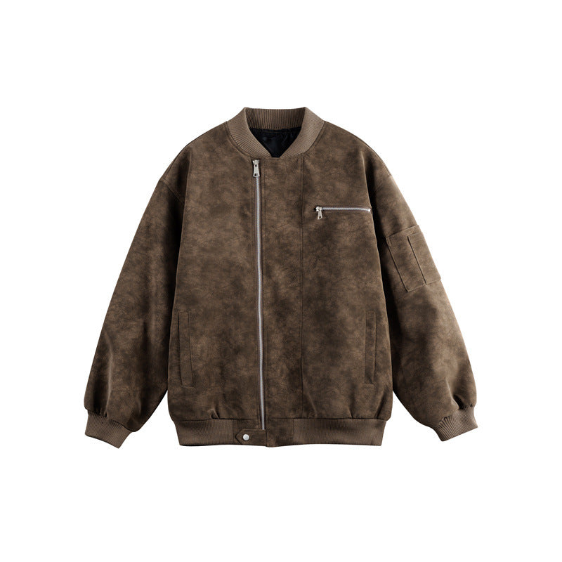 Simple Couple Casual Baseball Jacket Men and Women Outerwear