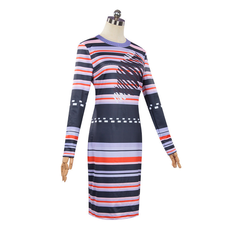 Astrid striped dress costume