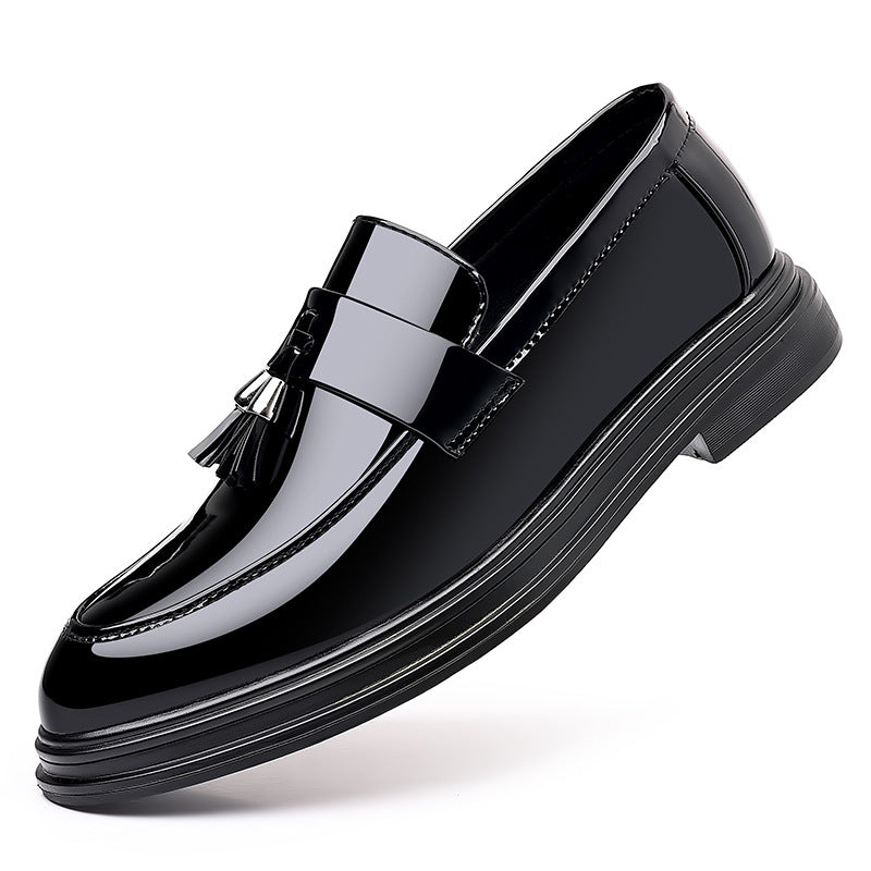 Leather   business formal,   soft soled, black men's shoes