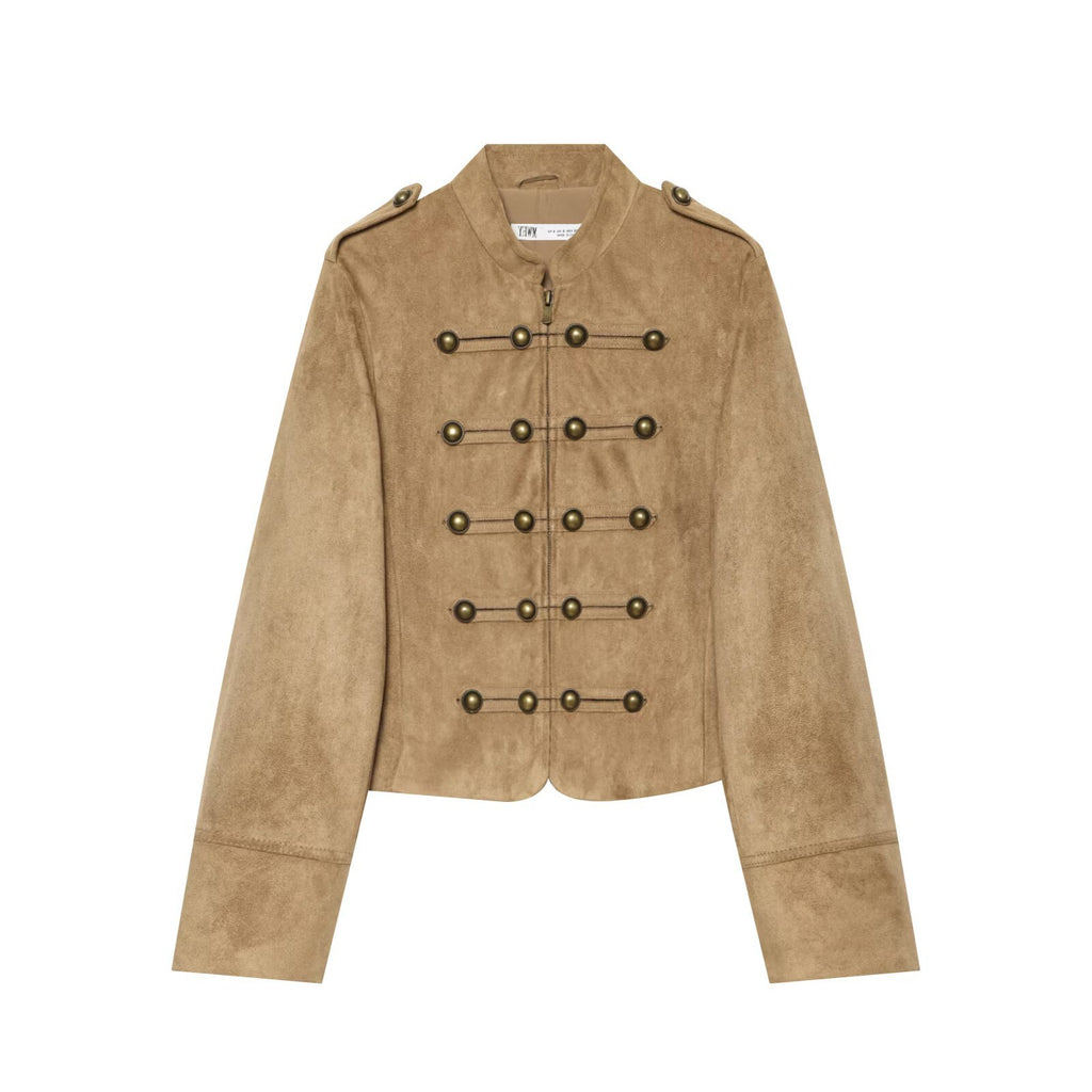 Decorative suede textured jacket for women