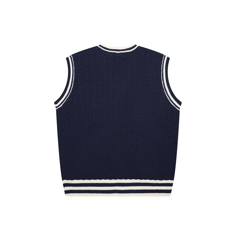 Theme design for sleeveless sweaters for men and women