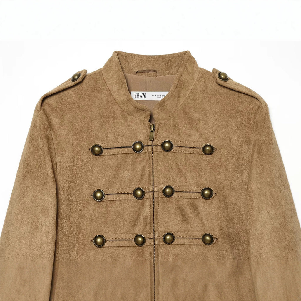 Decorative suede textured jacket for women