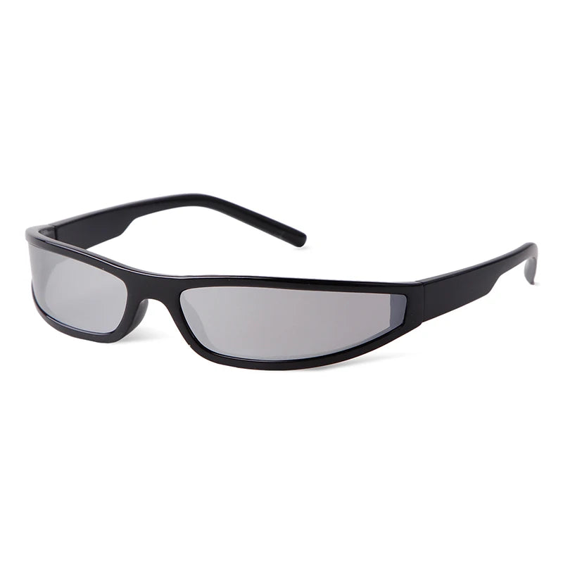 Women Men Rectangle Narrow Shade Eyewear Male Punk Cycling Driving Sun Glasses