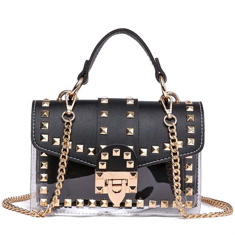 New chains rivet elegant women handbag