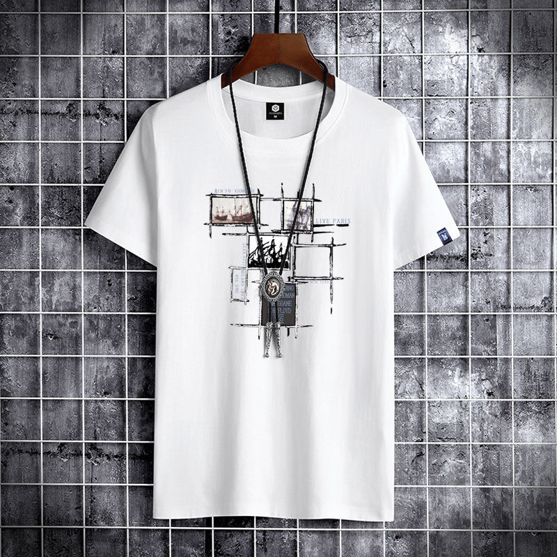 Short sleeve cotton summer man t-shirt casual loost men tshirt