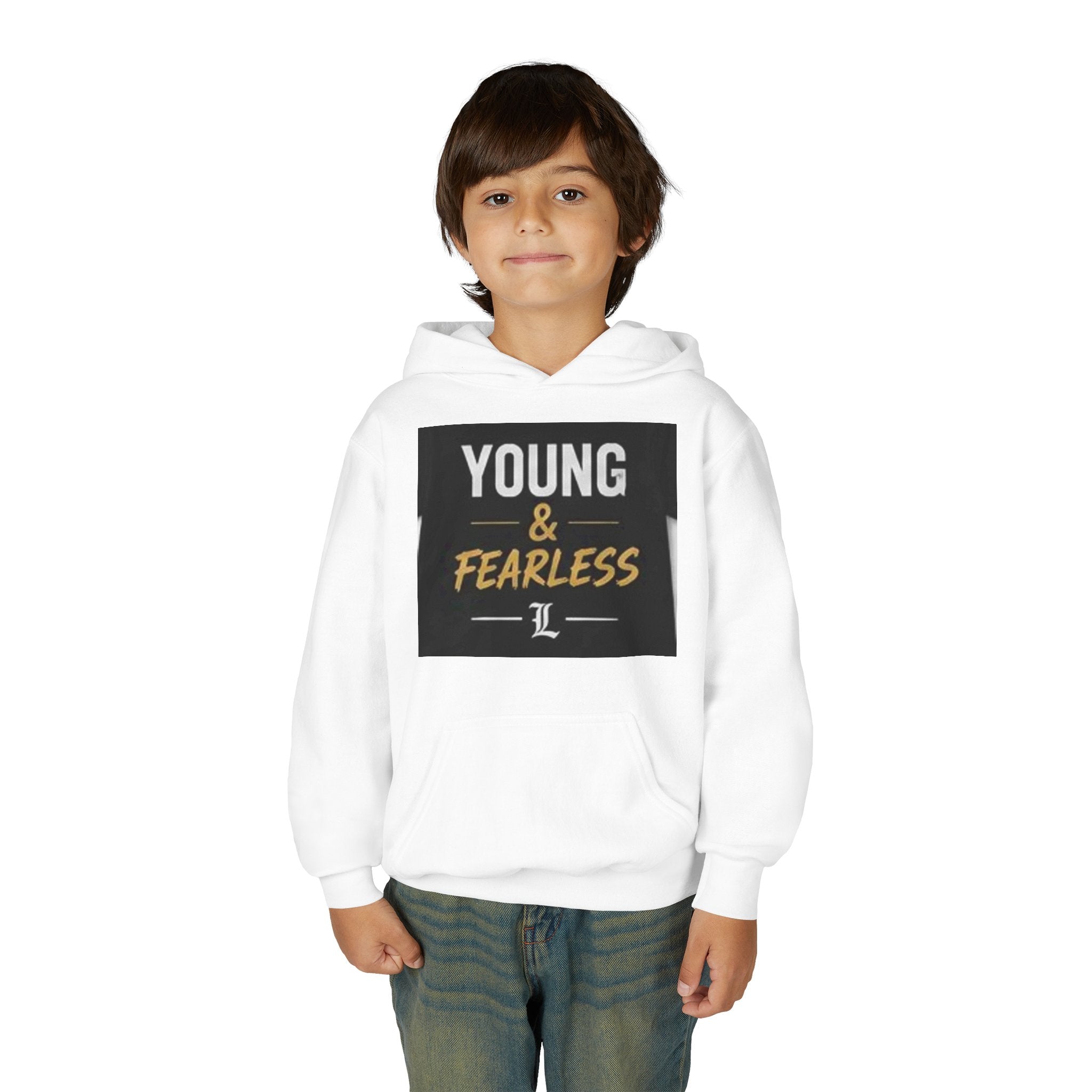 Youth Hoodie — "Young & Fearless" Motivational Pullover