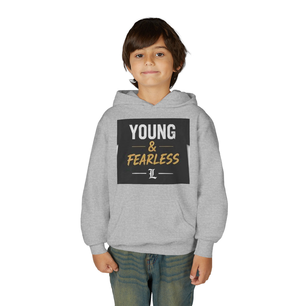 Youth Hoodie — "Young & Fearless" Motivational Pullover