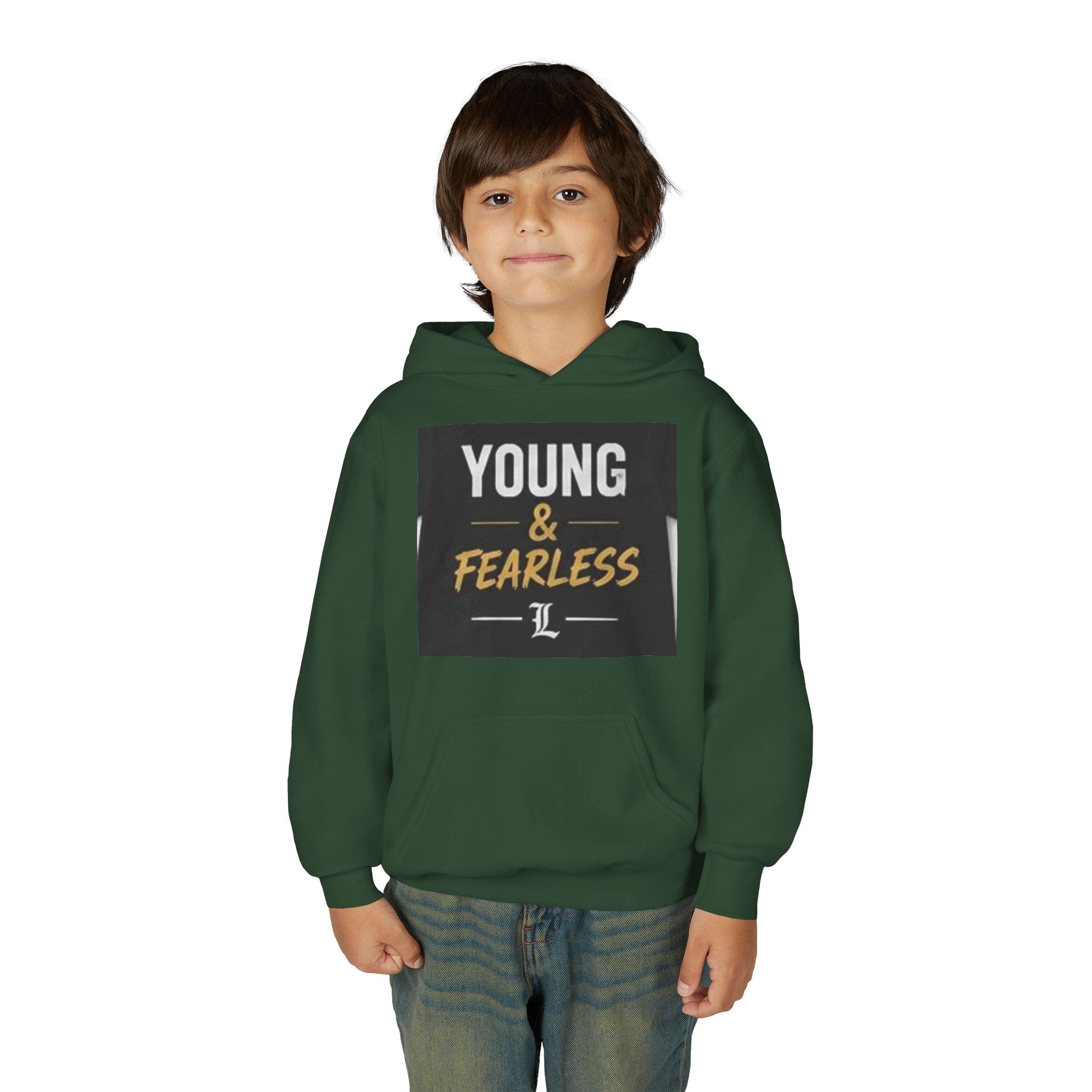 Youth Hoodie — "Young & Fearless" Motivational Pullover