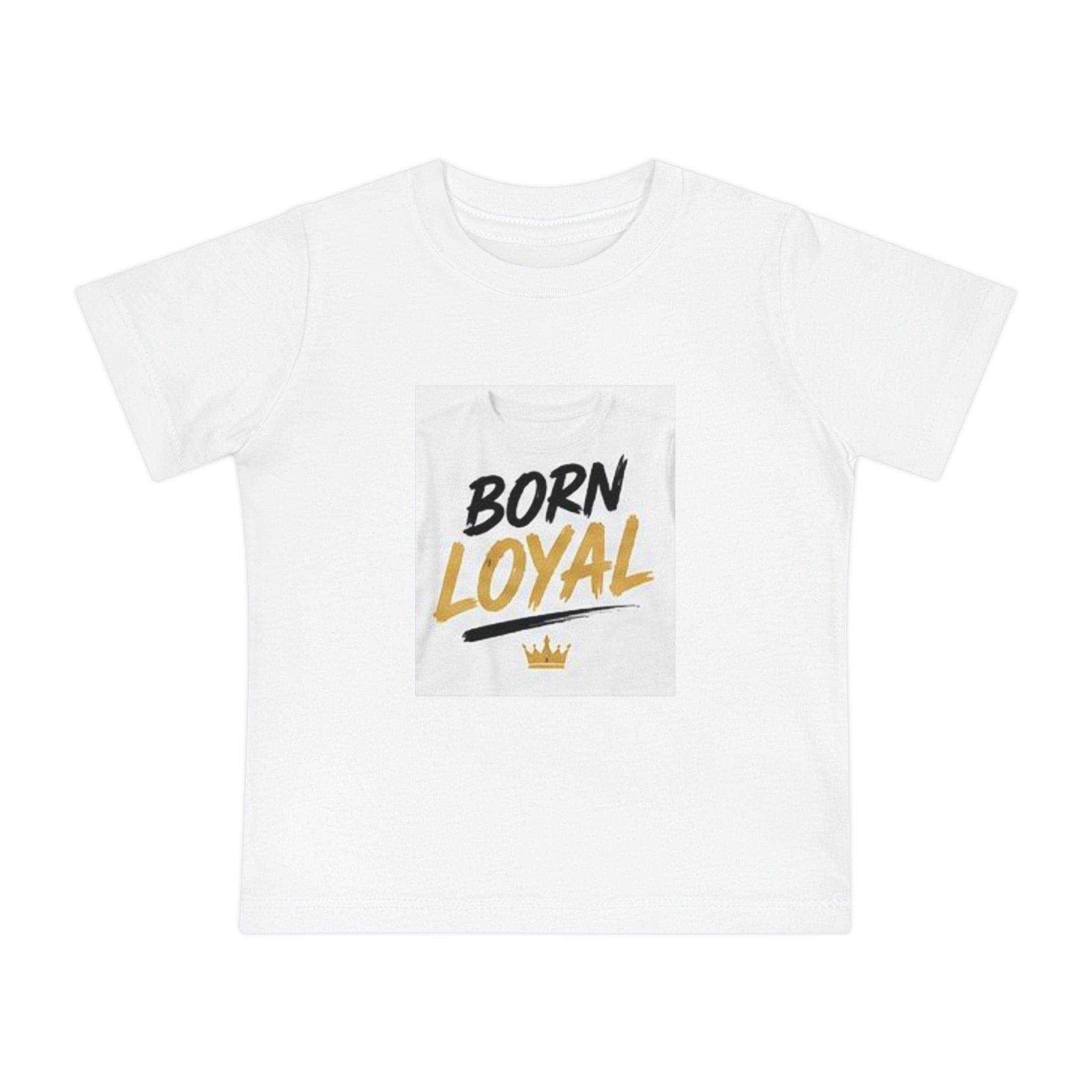 Born Loyal Baby T-Shirt – Gold Crown Newborn Tee