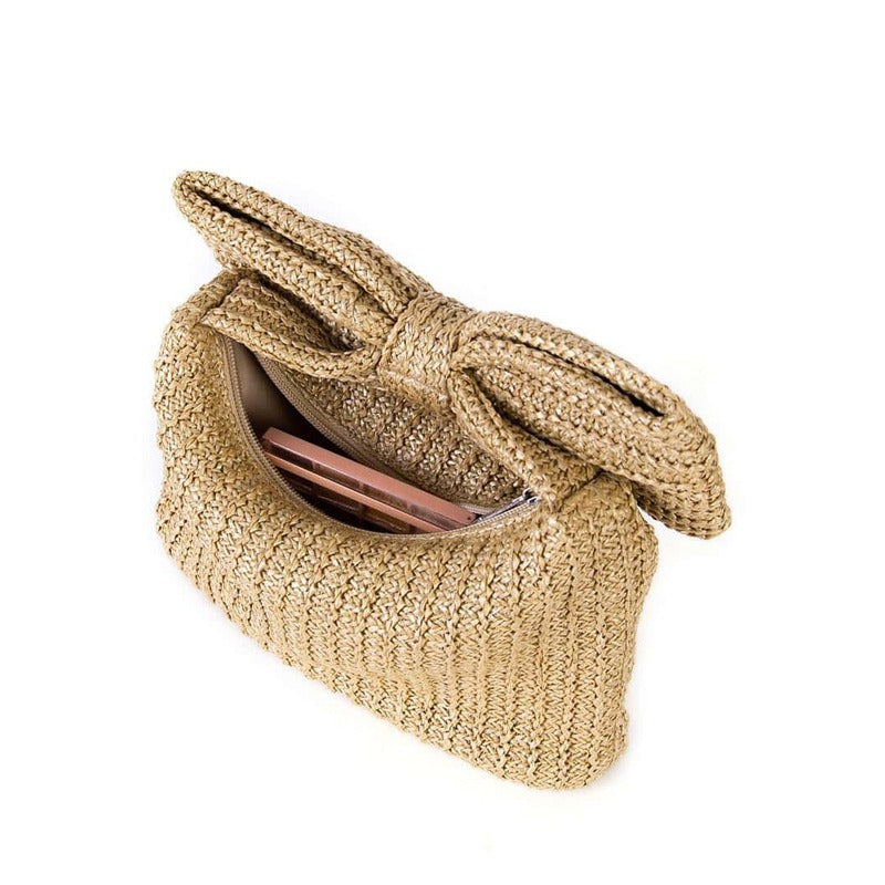 Bow woven   cross-border small handbag