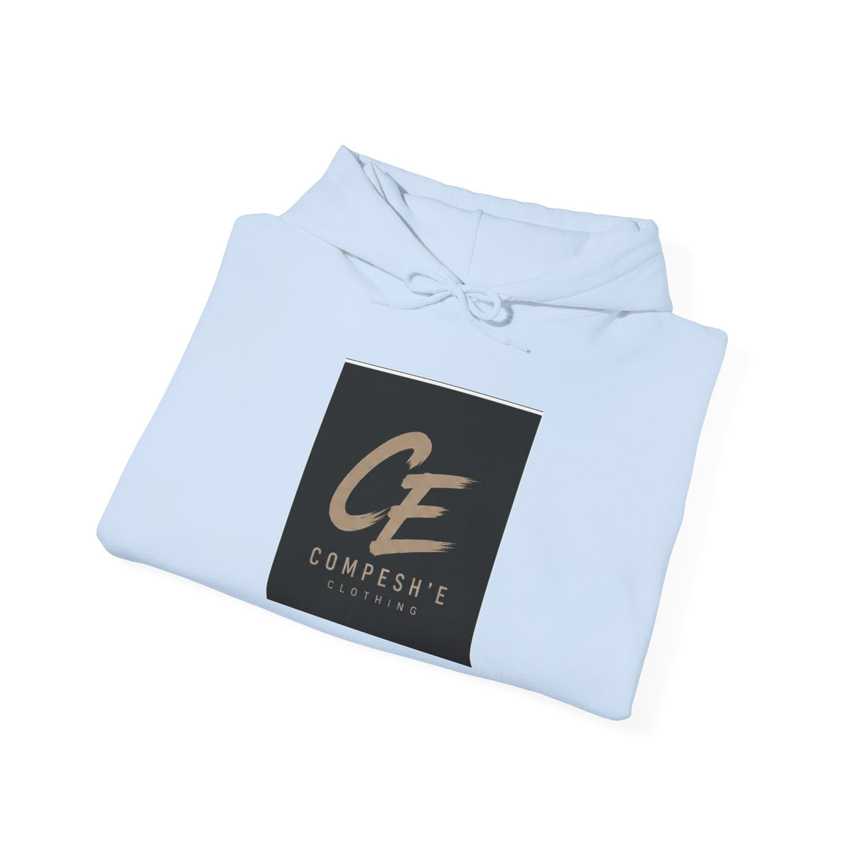 COMPESH'E   Logo Hoodie — Minimal Brushed Gold Graphic Pullover