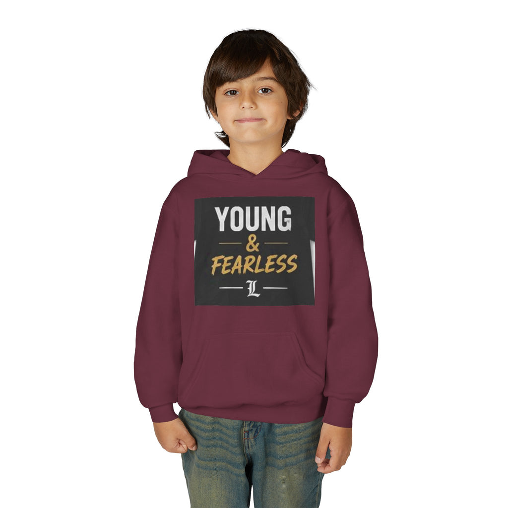 Youth Hoodie — "Young & Fearless" Motivational Pullover