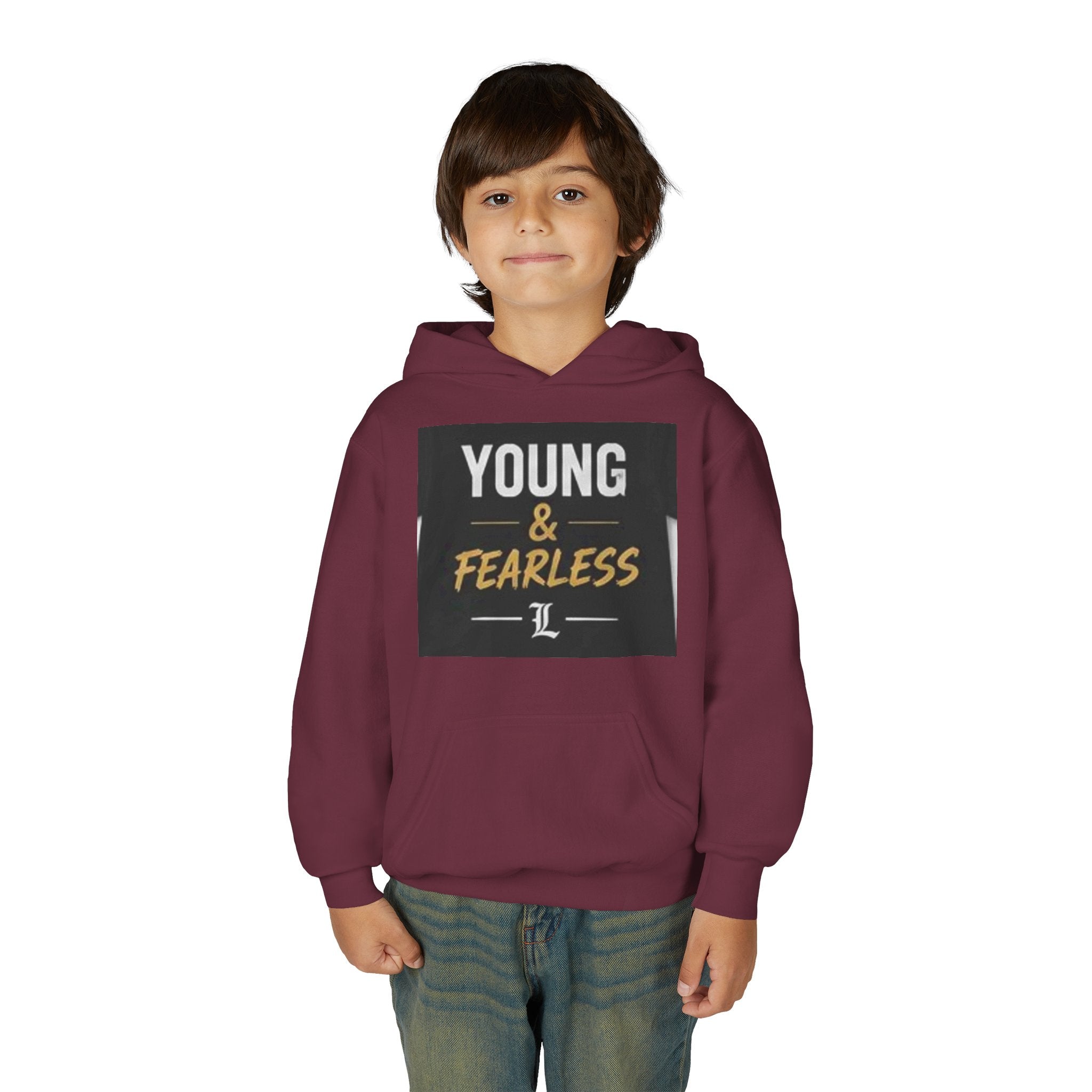 Youth Hoodie — "Young & Fearless" Motivational Pullover