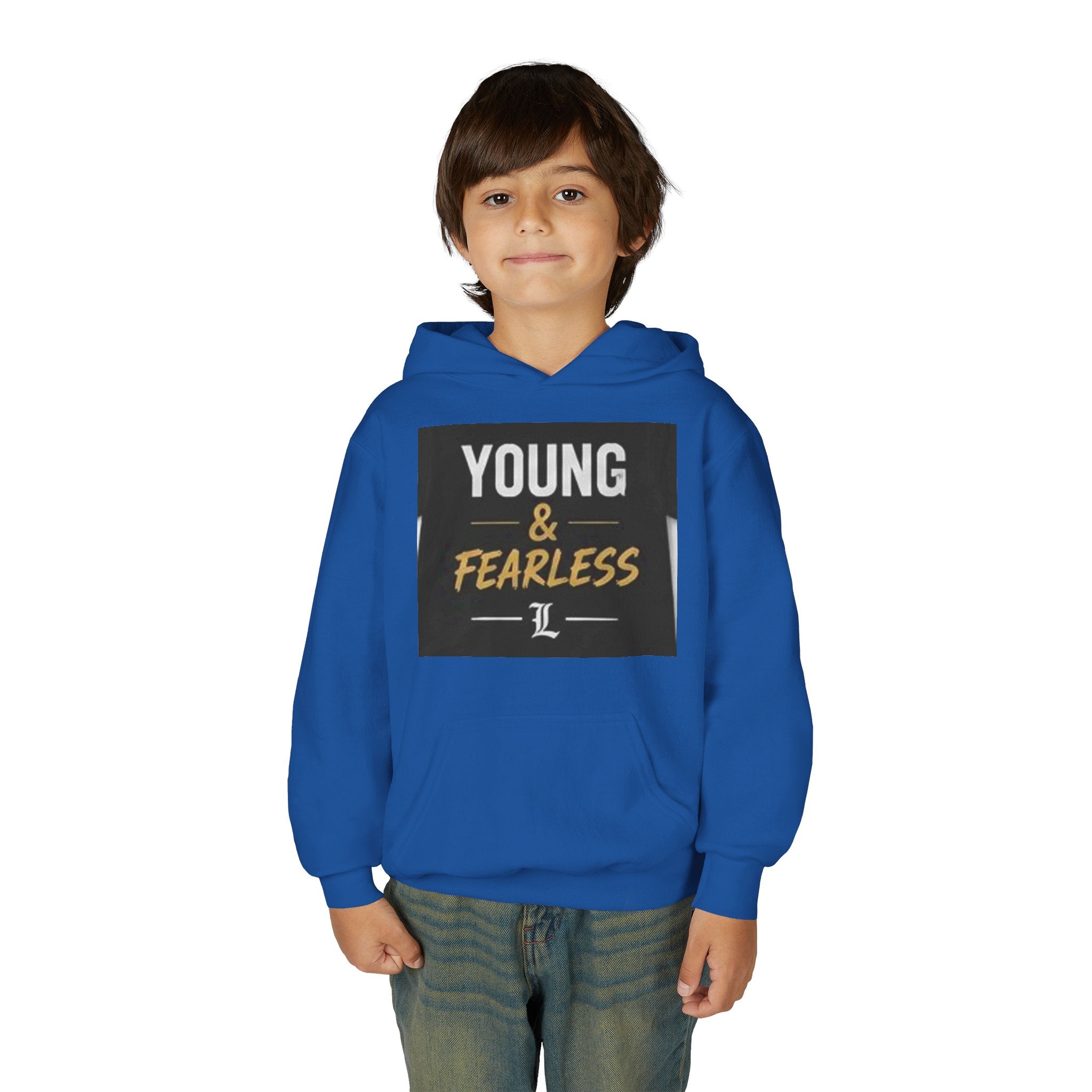 Youth Hoodie — "Young & Fearless" Motivational Pullover
