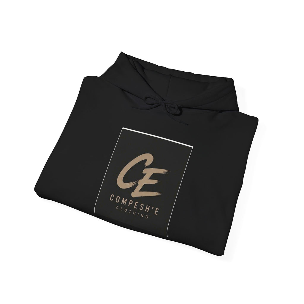 COMPESH'E   Logo Hoodie — Minimal Brushed Gold Graphic Pullover