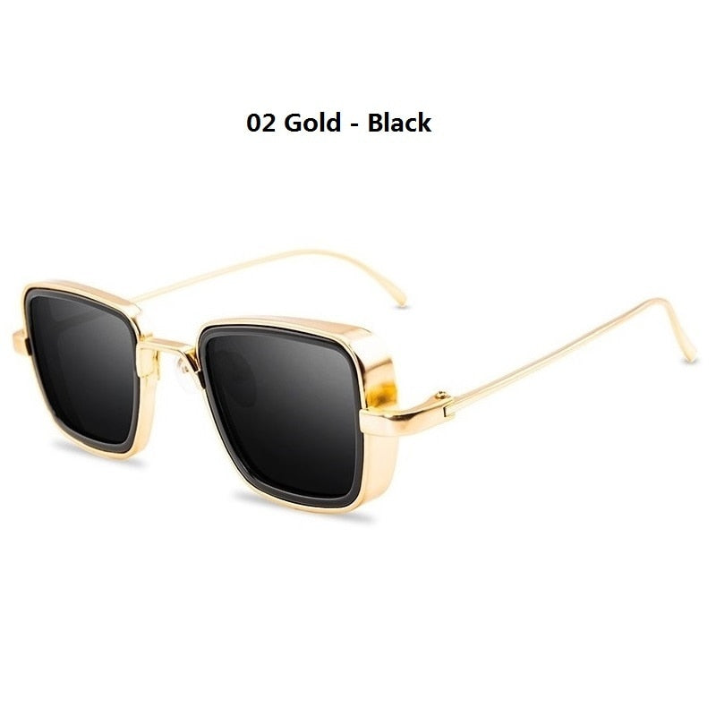 New Vintage Steampunk Sunglasses Men Women Retro Metal Square