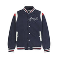 Embroidered letters patchwork baseball jacket for women