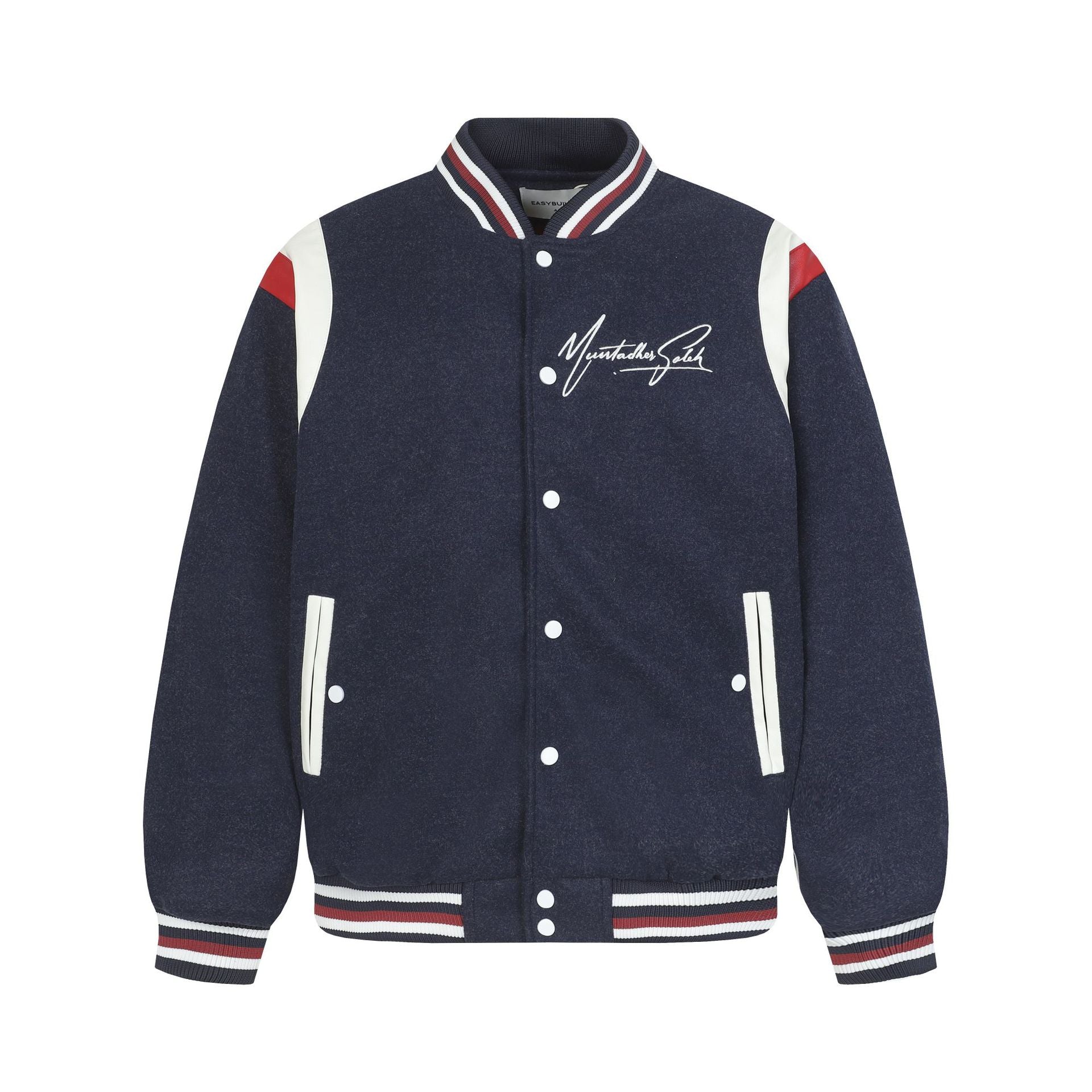 Embroidered letters patchwork baseball jacket for women