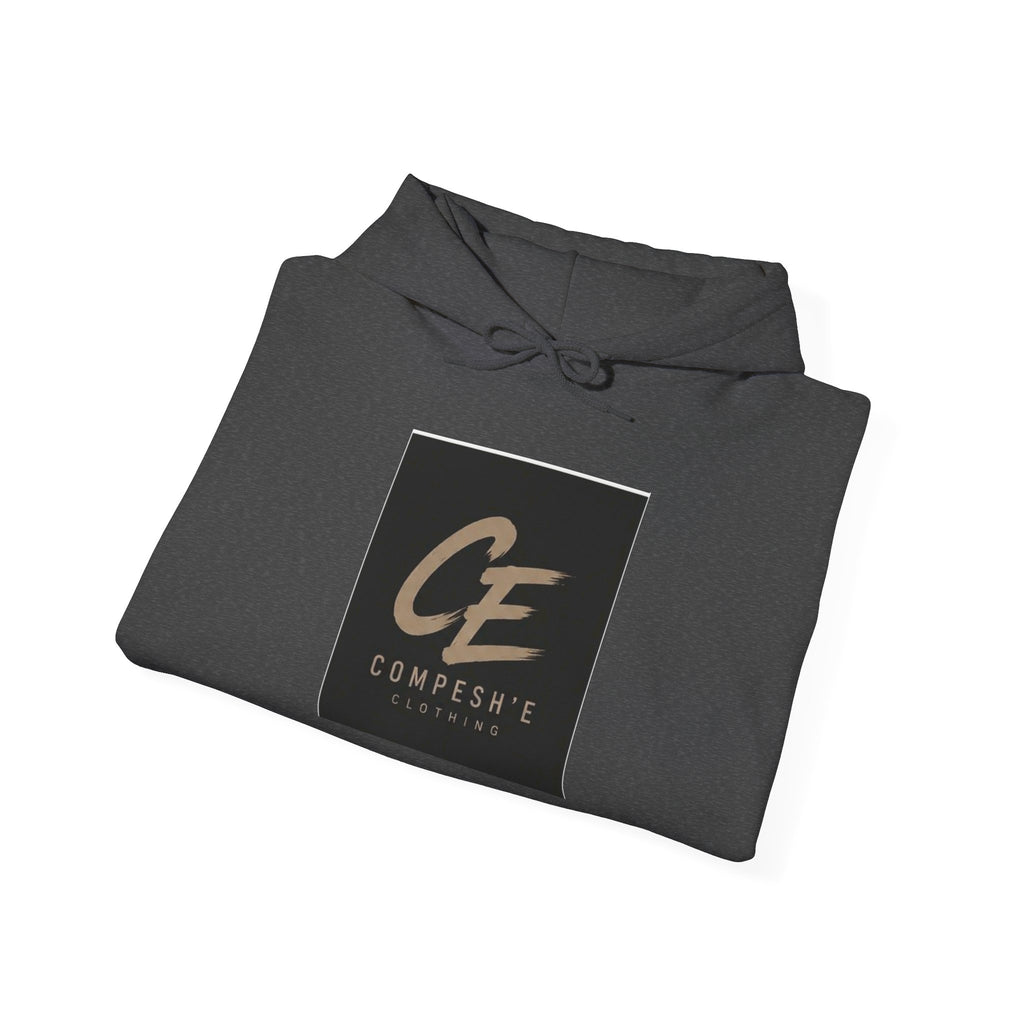 COMPESH'E   Logo Hoodie — Minimal Brushed Gold Graphic Pullover