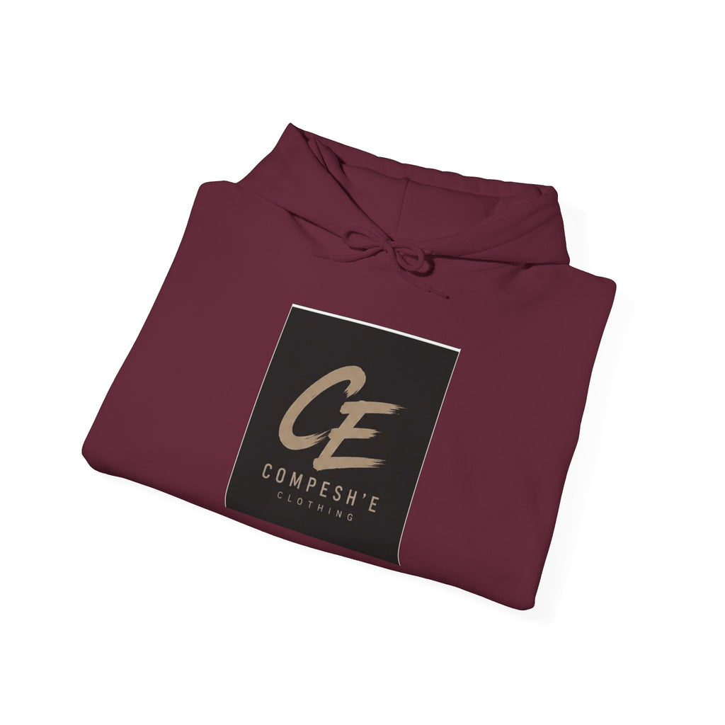 COMPESH'E   Logo Hoodie — Minimal Brushed Gold Graphic Pullover