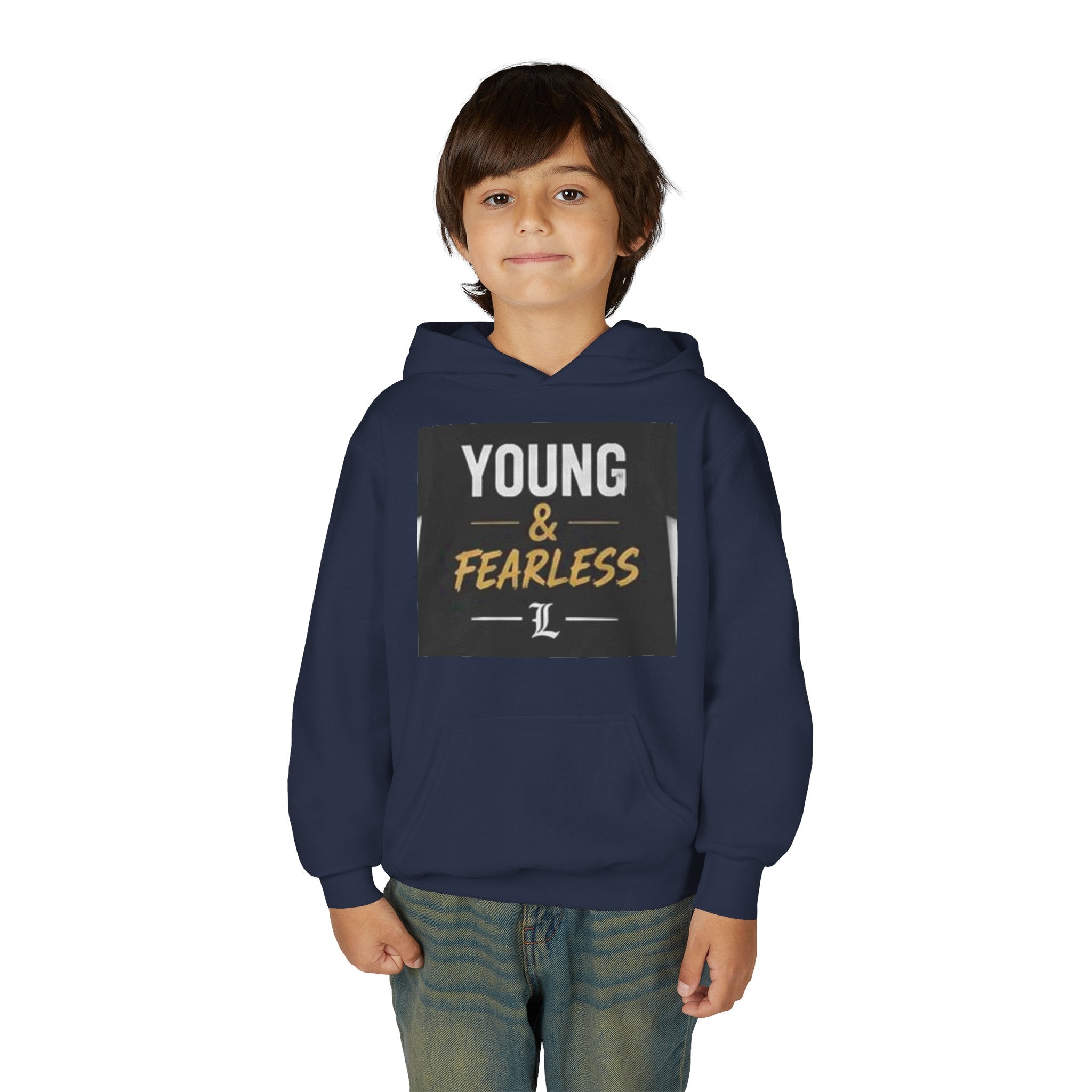 Youth Hoodie — "Young & Fearless" Motivational Pullover