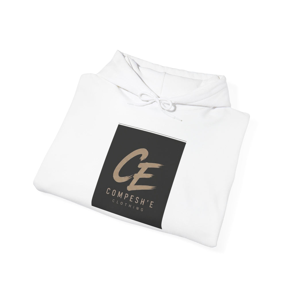 COMPESH'E   Logo Hoodie — Minimal Brushed Gold Graphic Pullover