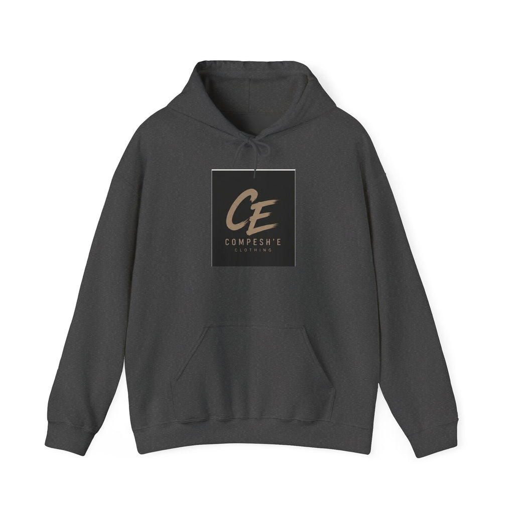 COMPESH'E   Logo Hoodie — Minimal Brushed Gold Graphic Pullover