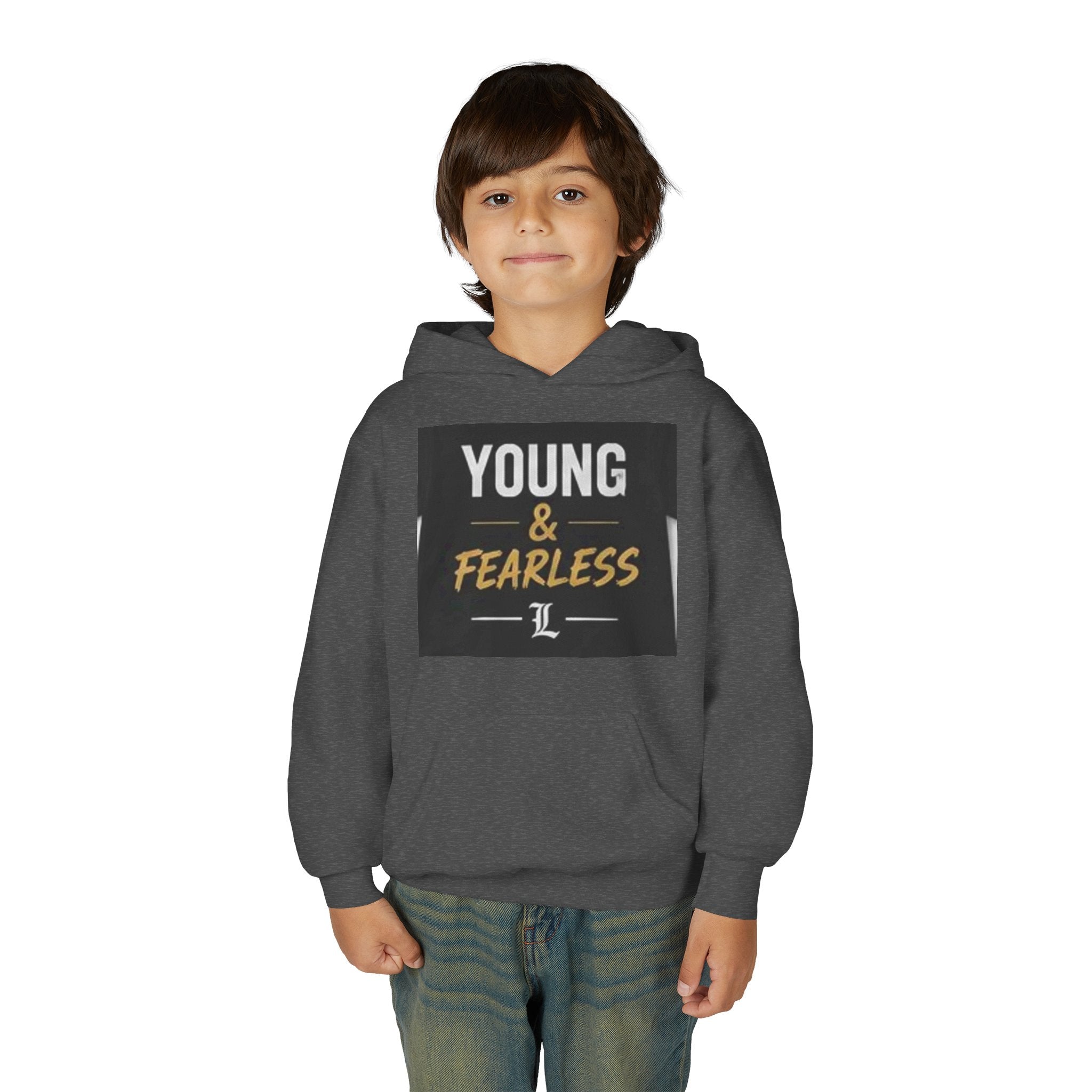 Youth Hoodie — "Young & Fearless" Motivational Pullover