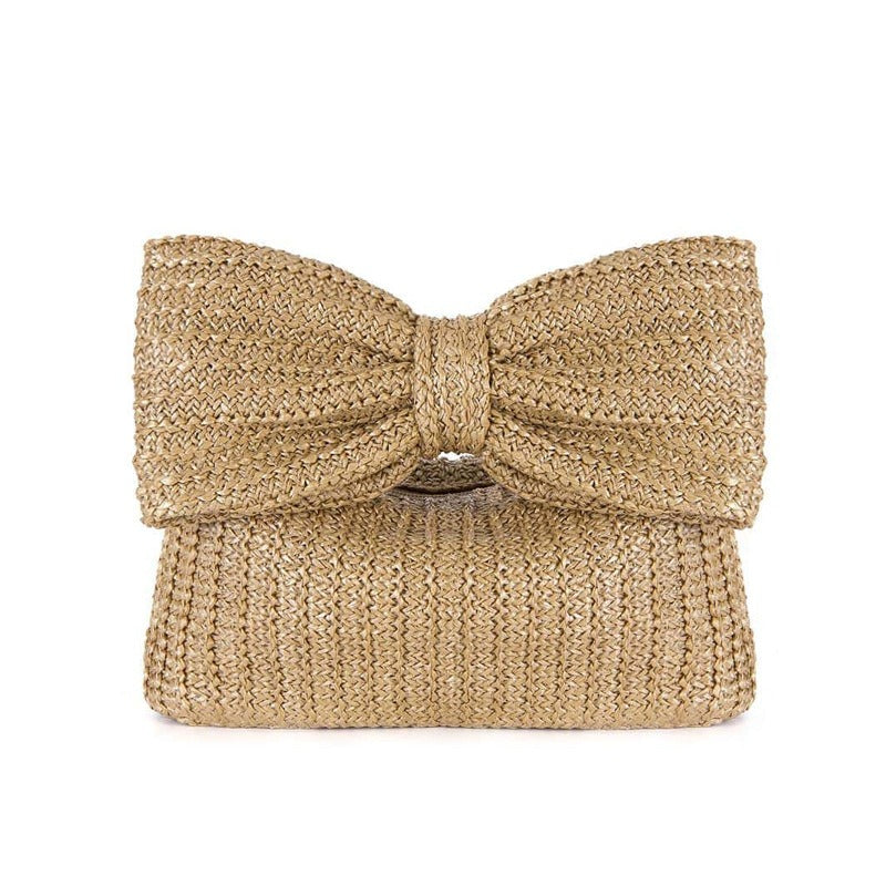 Bow woven   cross-border small handbag