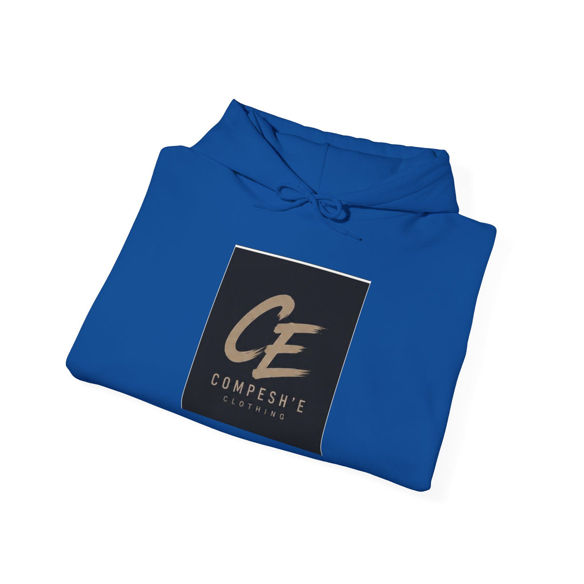 COMPESH'E   Logo Hoodie — Minimal Brushed Gold Graphic Pullover