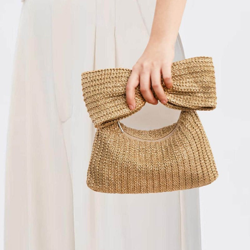 Bow woven   cross-border small handbag