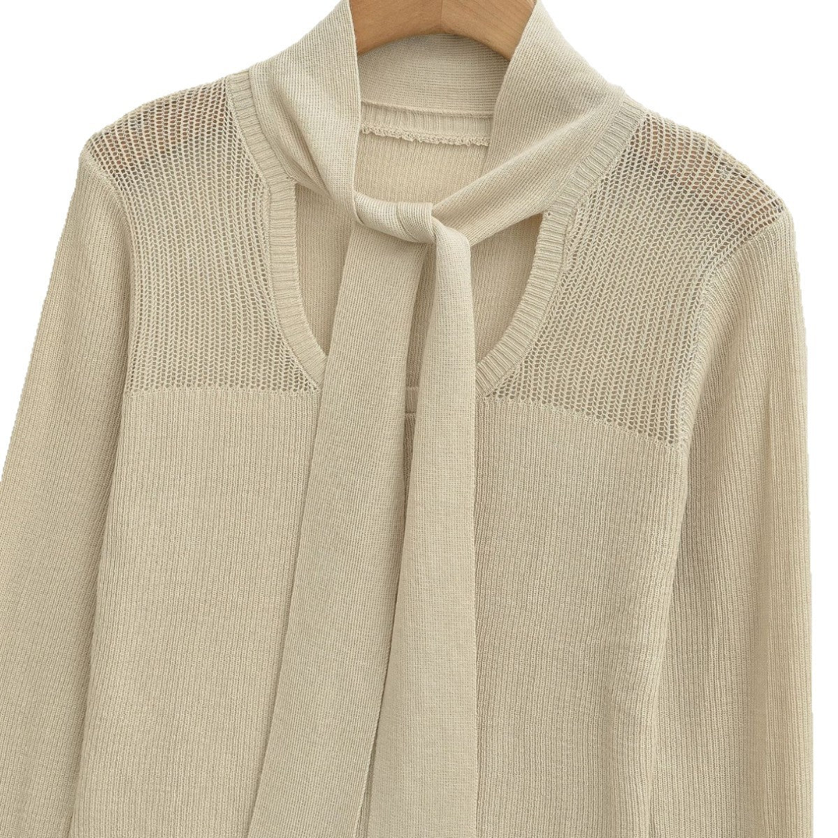 Wool Blend Knit Top Long Sleeve Layering Sweater