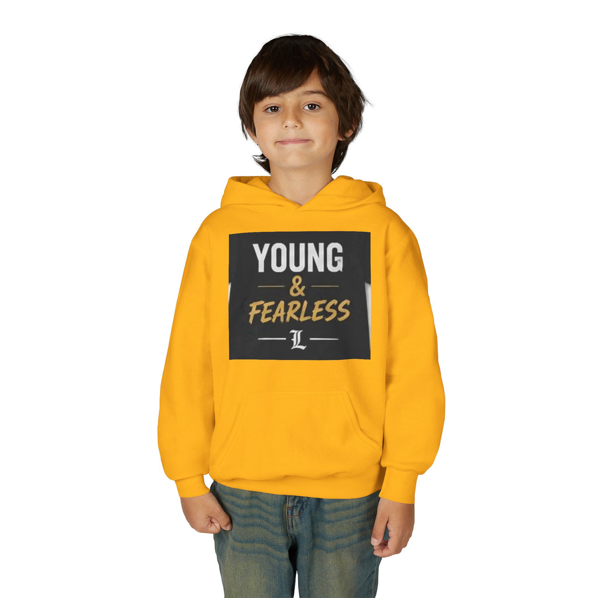 Youth Hoodie — "Young & Fearless" Motivational Pullover