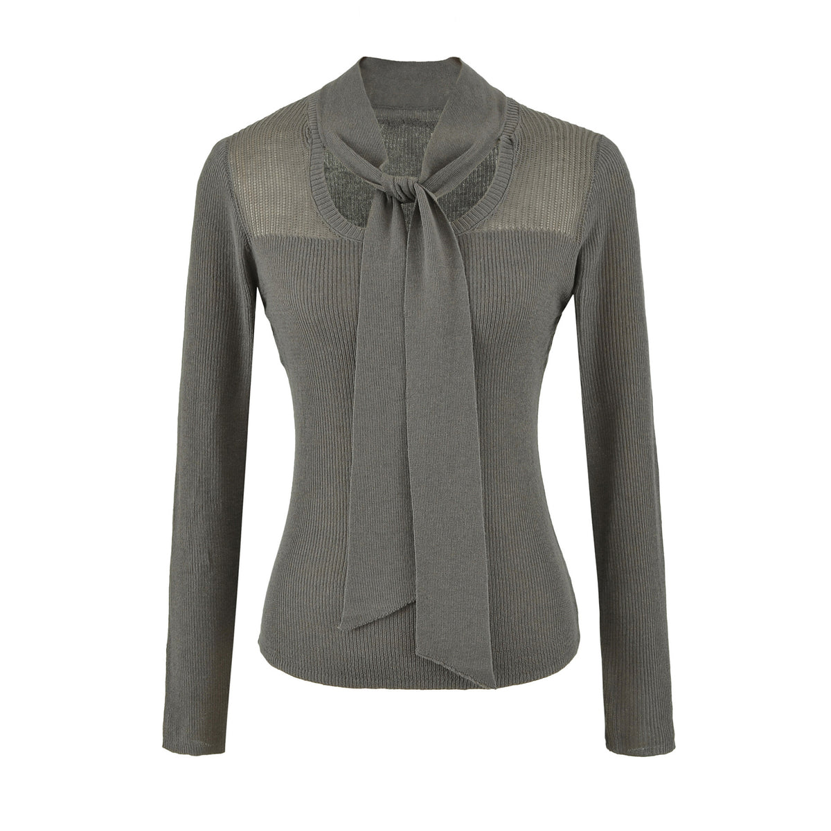 Wool Blend Knit Top Long Sleeve Layering Sweater