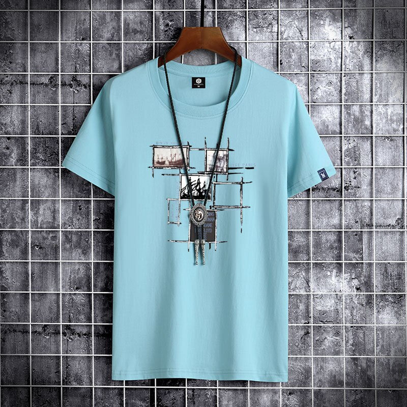 Short sleeve cotton summer man t-shirt casual loost men tshirt