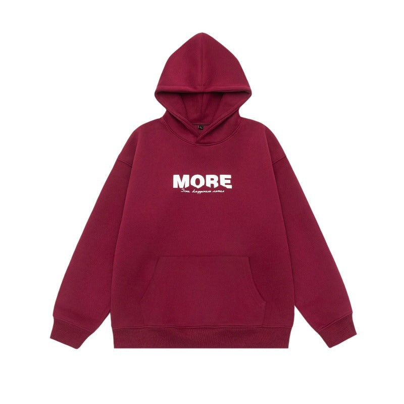 Letter Print Loose Hoodie for Men and Women