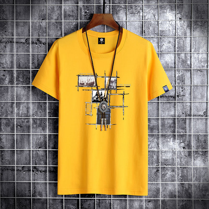 Short sleeve cotton summer man t-shirt casual loost men tshirt