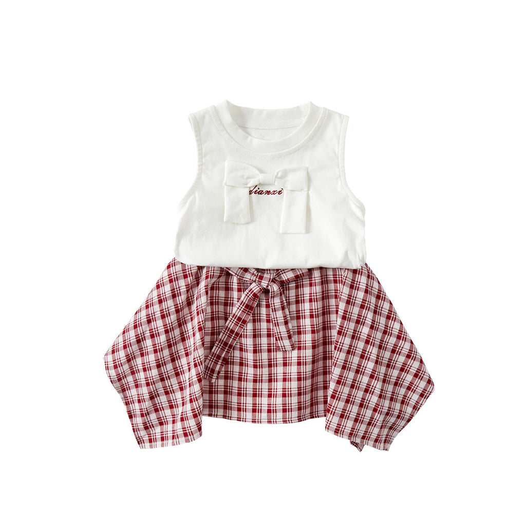 Checkered Dress with Tank Top,
