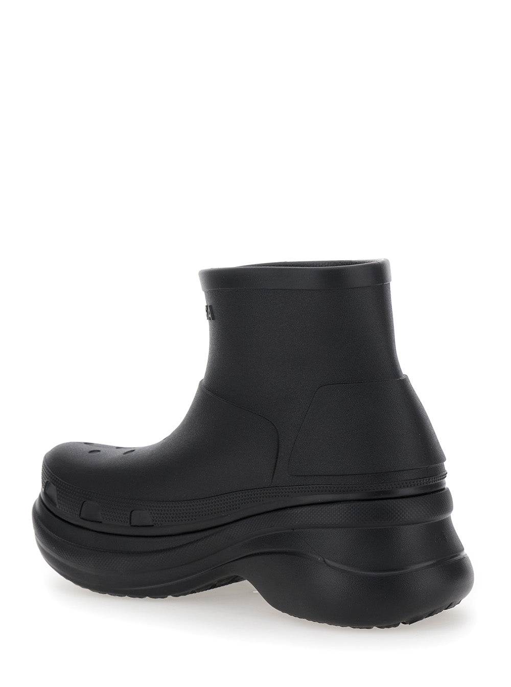 Balenciaga Men 'Crocs' Black Ankle Boots With Embossed Logo On The Front In Tech Fabric Man