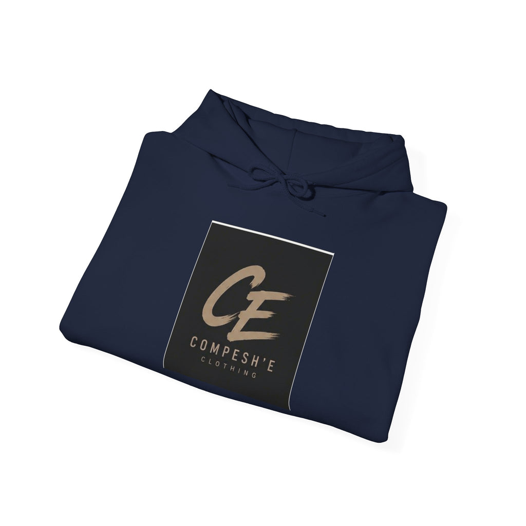 COMPESH'E   Logo Hoodie — Minimal Brushed Gold Graphic Pullover