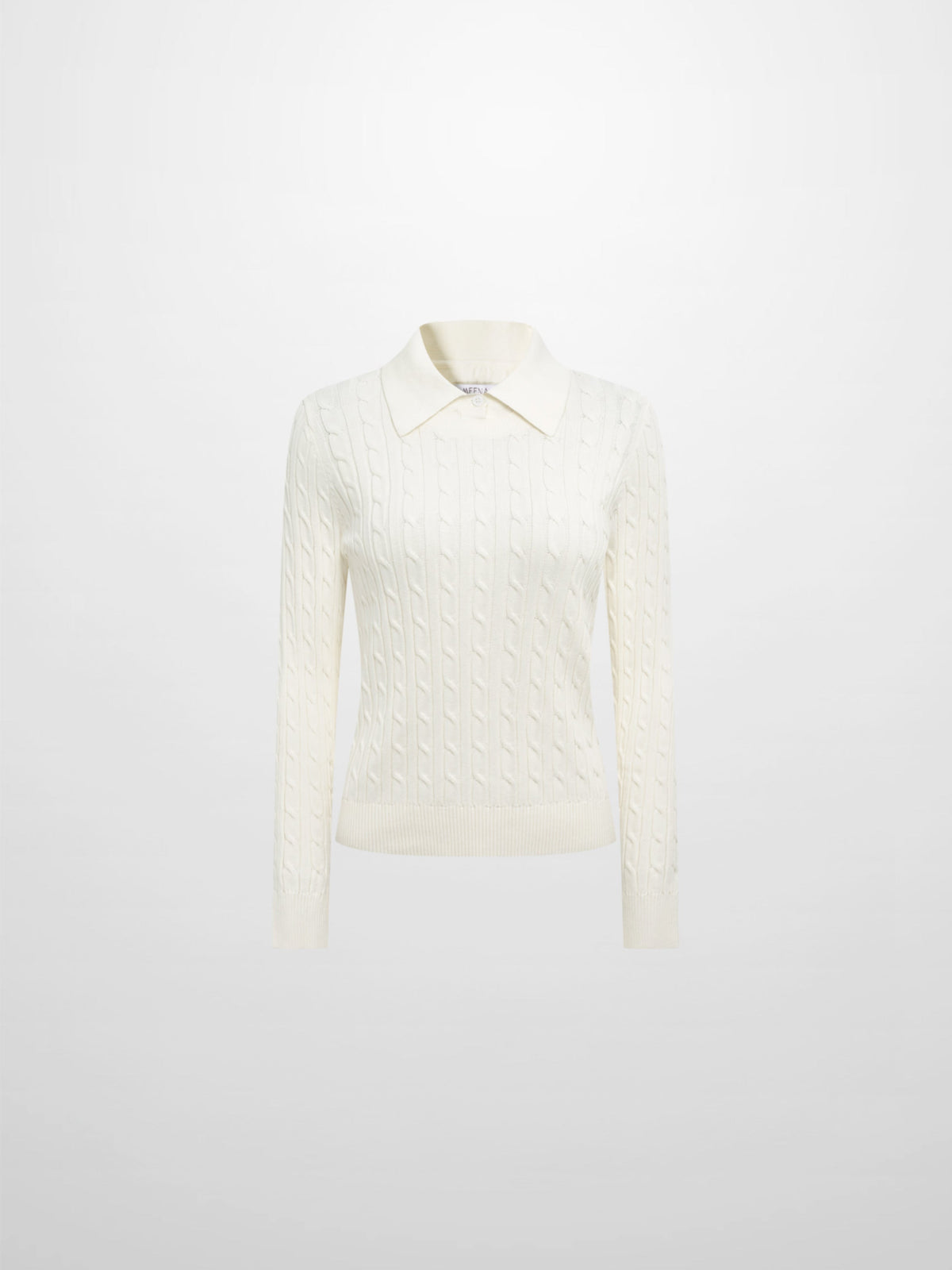 Collared Cable Sweater - Cream