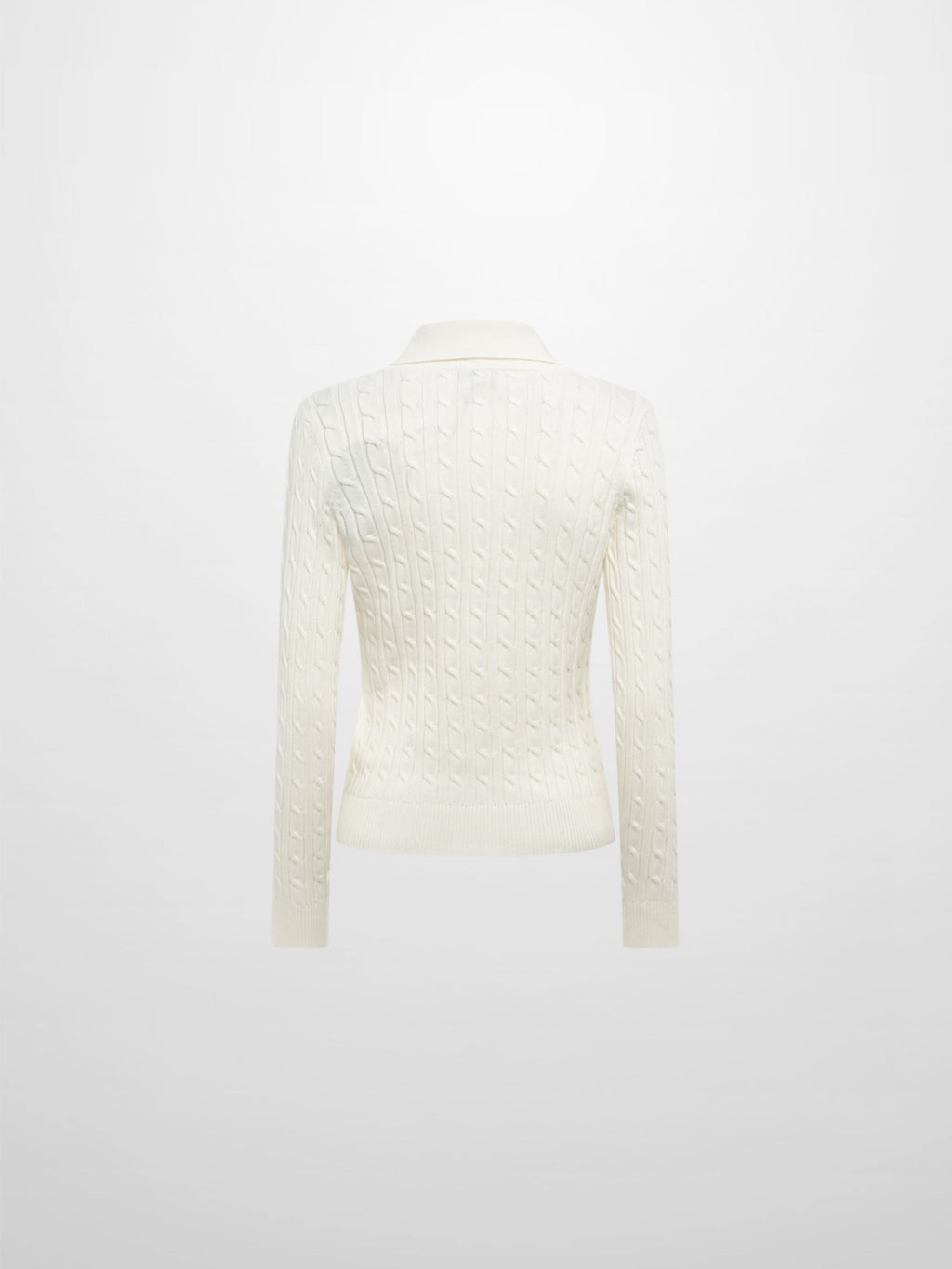 Collared Cable Sweater - Cream