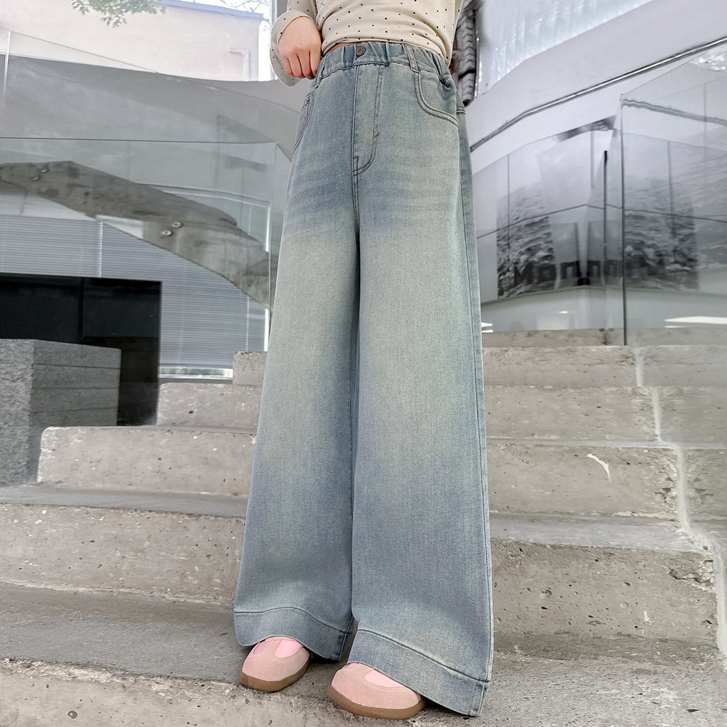 Girls' Denim Stylish Kids Pants