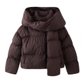Detachable cotton jacket with hood and scarf