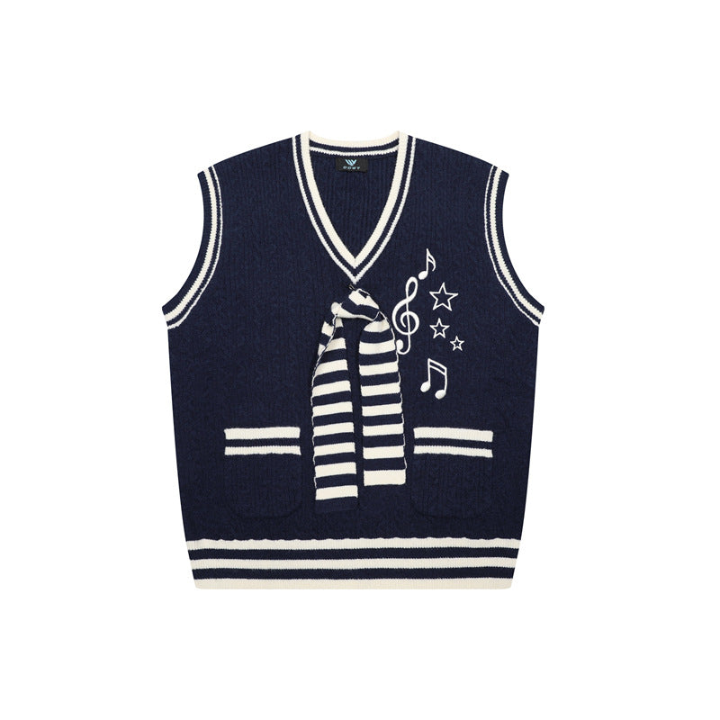 Theme design for sleeveless sweaters for men and women