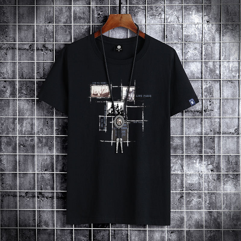 Short sleeve cotton summer man t-shirt casual loost men tshirt