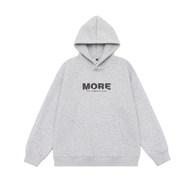 Letter Print Loose Hoodie for Men and Women