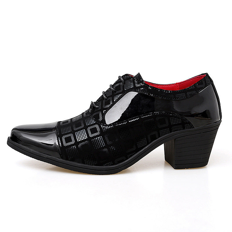 Sharp pointed leather shoes for men