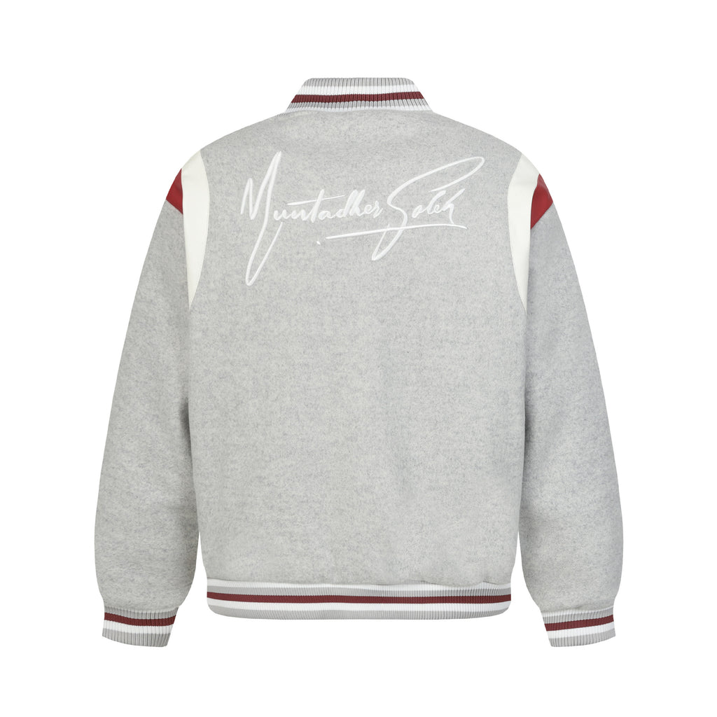 Embroidered letters patchwork baseball jacket for women