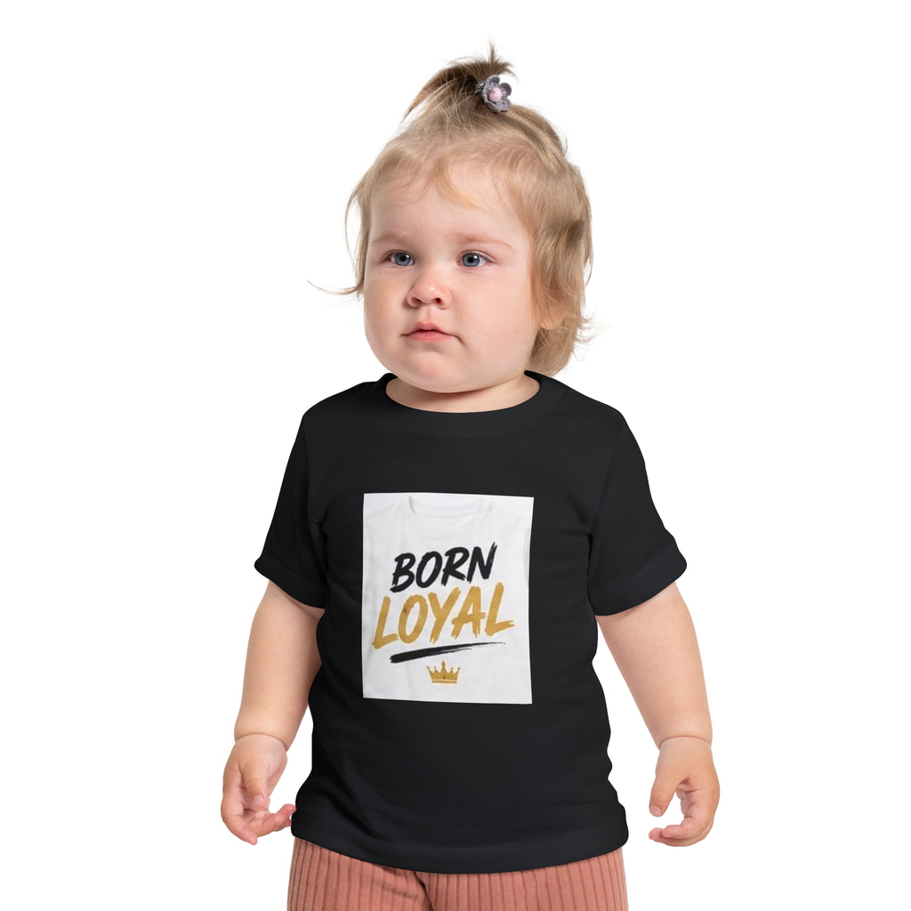 Born Loyal Baby T-Shirt – Gold Crown Newborn Tee